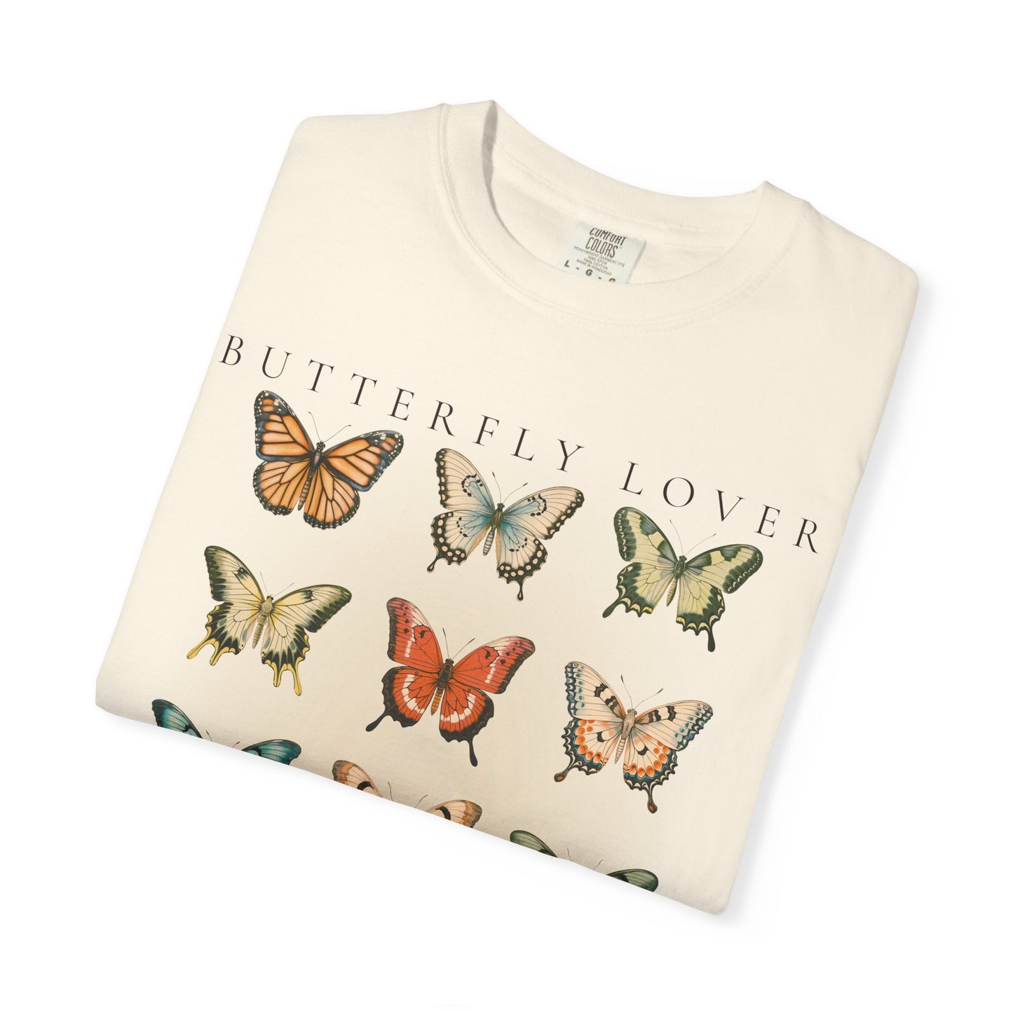 Butterfly Lover Graphic T-shirt Vintage Style Retro Comfort Colors Boho Hippie Shirts For Her Oversized Graphic Tee