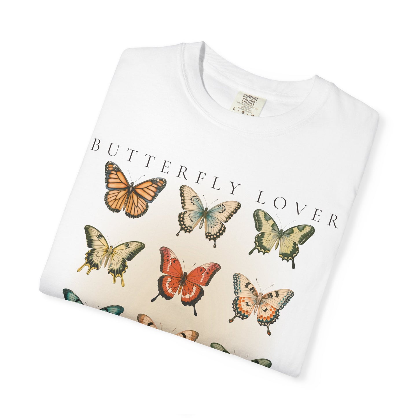 Butterfly Lover Graphic T-shirt Vintage Style Retro Comfort Colors Boho Hippie Shirts For Her Oversized Graphic Tee