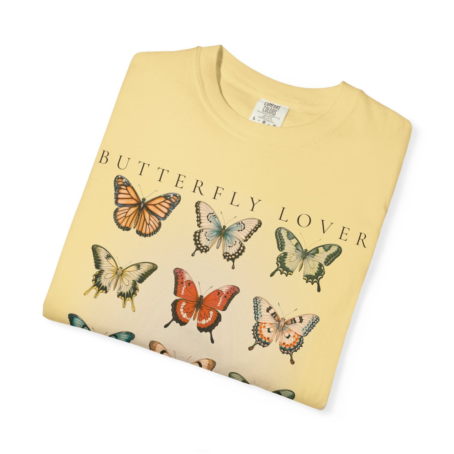Butterfly Lover Graphic T-shirt Vintage Style Retro Comfort Colors Boho Hippie Shirts For Her Oversized Graphic Tee