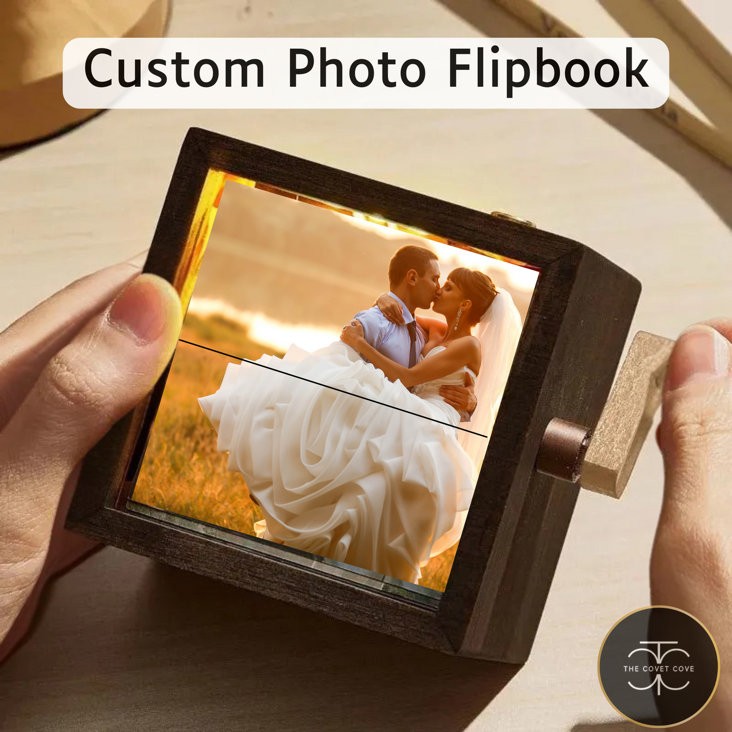 Custom Flipbook Photo Box with Light Personalized Wooden Gift for Mom, Dad. Couples gift, Anniversary, Birthday, Wedding gift– Unique Home Decor