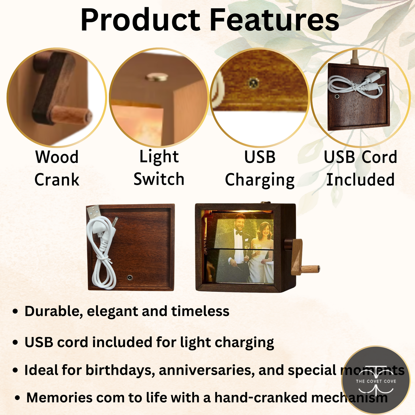 Custom Flipbook Photo Box with Light Personalized Wooden Gift for Mom, Dad. Couples gift, Anniversary, Birthday, Wedding gift– Unique Home Decor