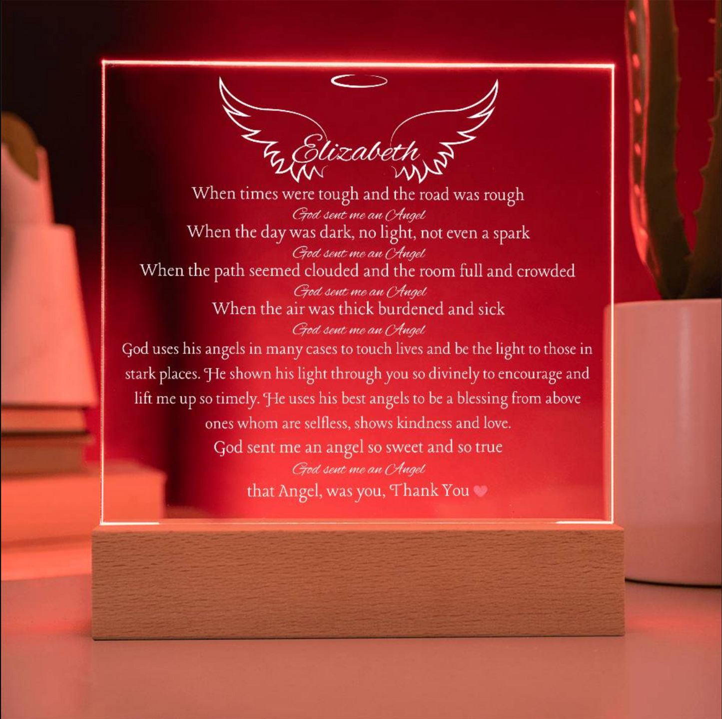 Caregiver Gift, Thank you Gift God Sent Me An Angel Gift Gift For Dr or Loved One Thank you GIft for a Provider Nurse or Special Thank you Angel Gift Personalized