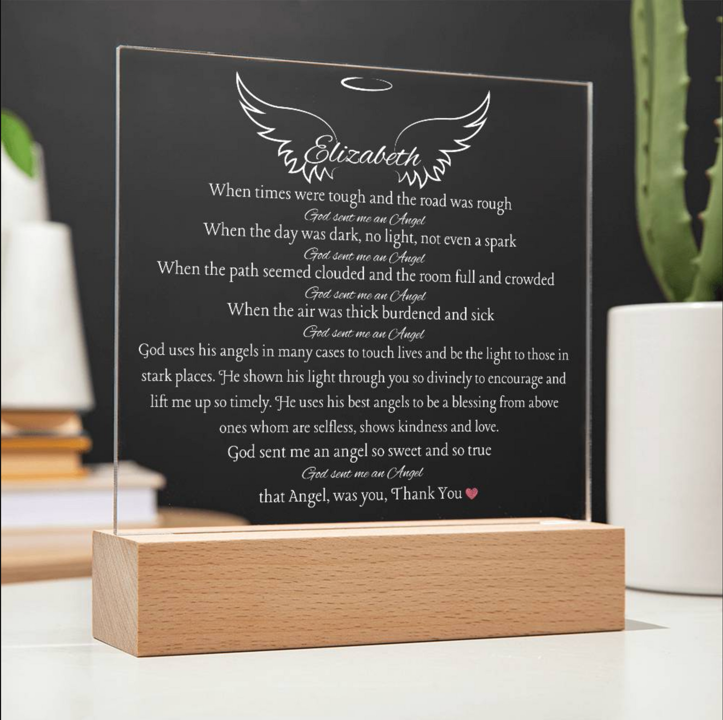 Caregiver Gift, Thank you Gift God Sent Me An Angel Gift Gift For Dr or Loved One Thank you GIft for a Provider Nurse or Special Thank you Angel Gift Personalized