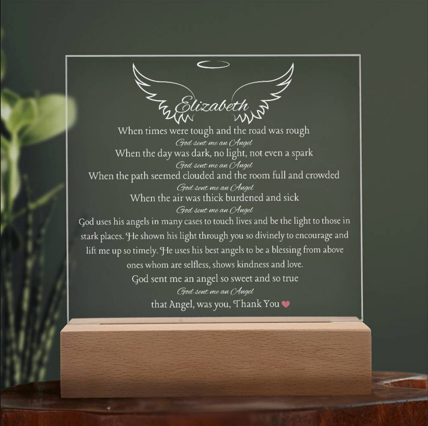 Caregiver Gift, Thank you Gift God Sent Me An Angel Gift Gift For Dr or Loved One Thank you GIft for a Provider Nurse or Special Thank you Angel Gift Personalized