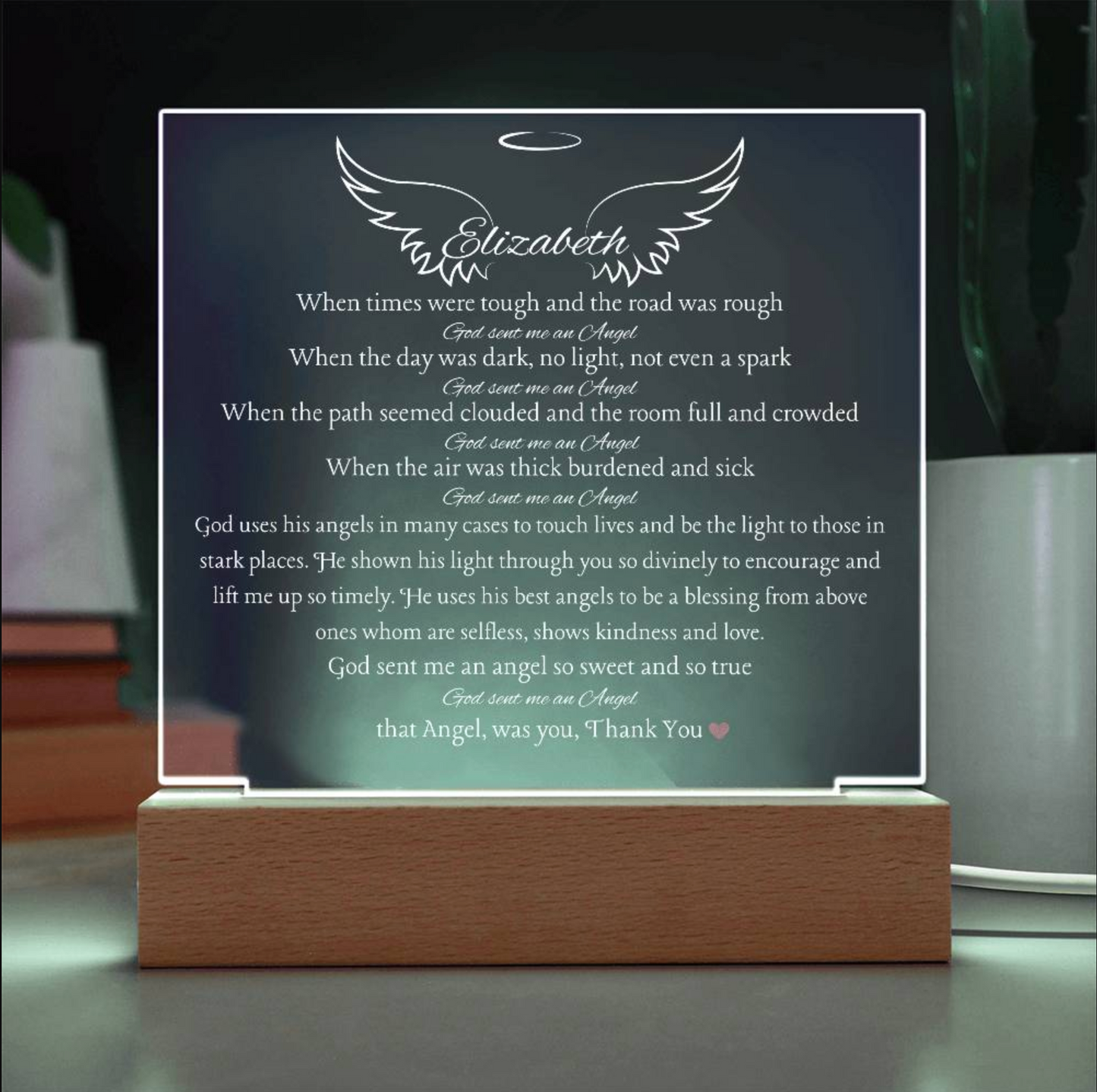 Caregiver Gift, Thank you Gift God Sent Me An Angel Gift Gift For Dr or Loved One Thank you GIft for a Provider Nurse or Special Thank you Angel Gift Personalized