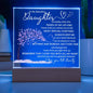 Night light Keepsake Gift for Daughter- Plaque lamp Christmas Gift For Daughter, Gift From Mom, Gift From Dad, Birthday Gift,