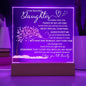 Night light Keepsake Gift for Daughter- Plaque lamp Christmas Gift For Daughter, Gift From Mom, Gift From Dad, Birthday Gift,