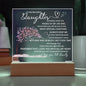 Night light Keepsake Gift for Daughter- Plaque lamp Christmas Gift For Daughter, Gift From Mom, Gift From Dad, Birthday Gift,