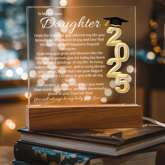 Daughter Gift for Graduation 2025 Promotion gift for her Graduation gift for Daughter Acrylic Plaque Color Changing Nightlight