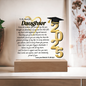 Daughter Graduation Gift-So Proud of You Acrylic Plaque LED Option Promotion Gift You Did It Gift for Her Gift for Grad 2025