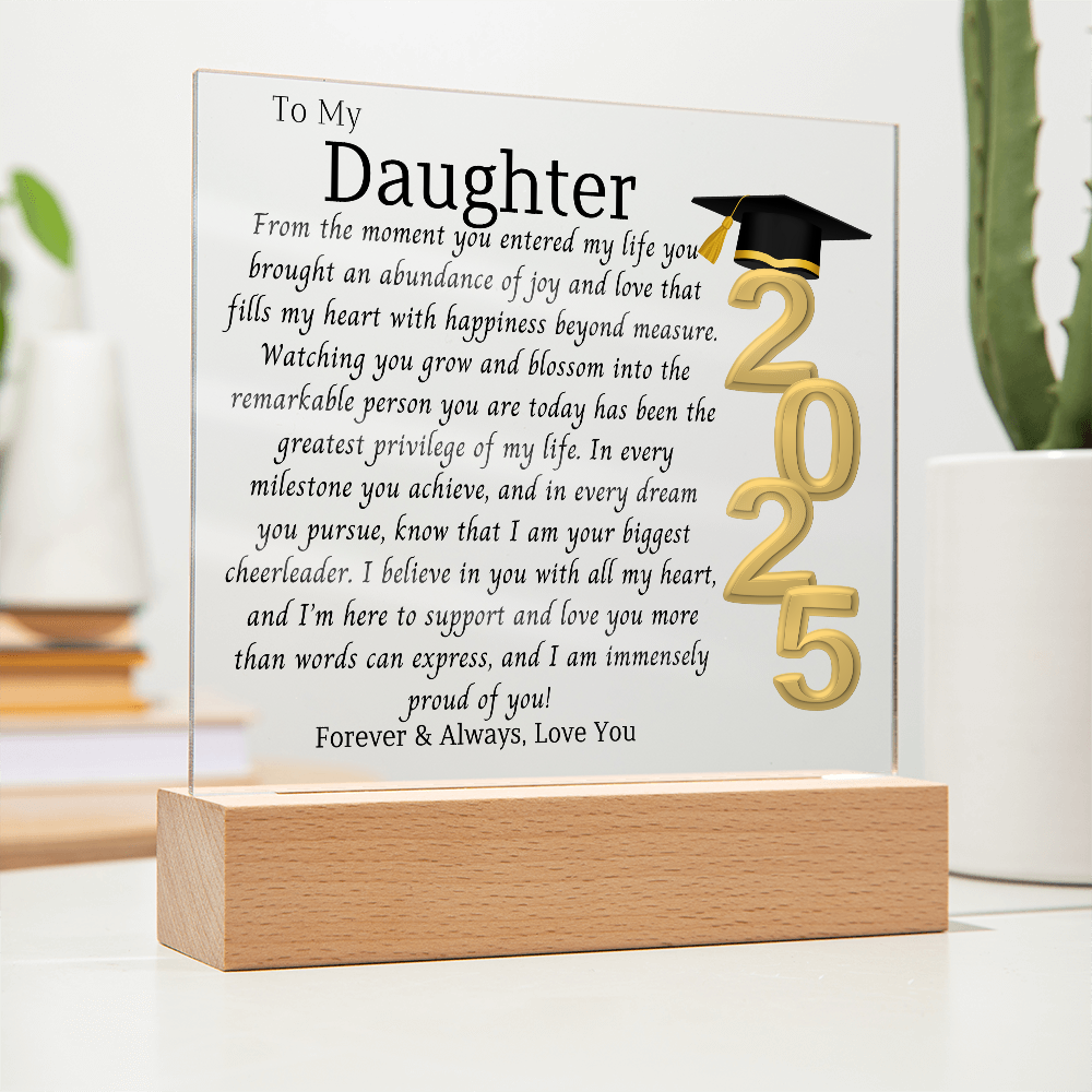 Daughter Graduation Gift-So Proud of You Acrylic Plaque Promotion Gift, You Did It, Gift for Her, Gift for Grad, Graduation Gift, 2025