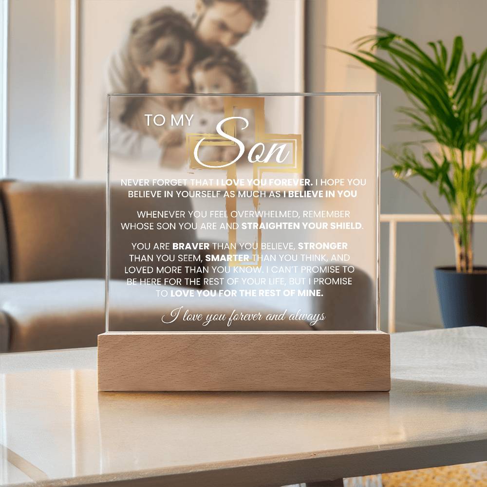 To My Son, Son Gift "Never Forget That I Love You" Keepsake with Night light Son Gift Graduation Gift Birthday Gift for Him Gift for Son, Christmas