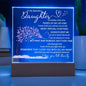 Night light Keepsake Gift for Daughter- Plaque lamp Christmas Gift For Daughter, Gift From Mom, Gift From Dad, Birthday Gift,
