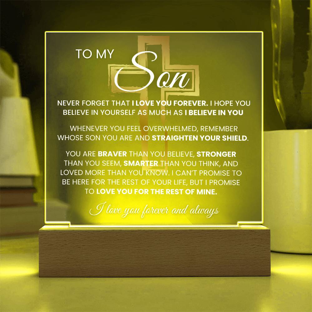 To My Son, Son Gift "Never Forget That I Love You" Keepsake with Night light Son Gift Graduation Gift Birthday Gift for Him Gift for Son, Christmas
