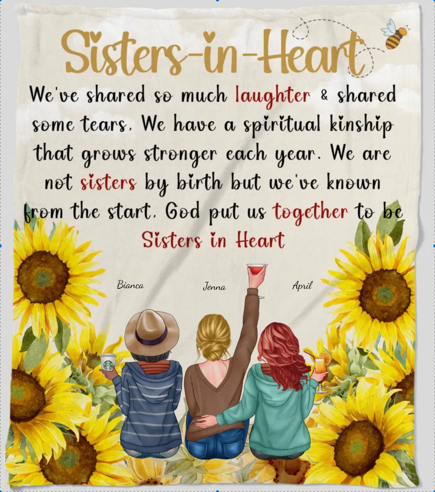 Custom Unbiological Sisters Blanket, Best Friend Gift, Sister Gift, Friendship Blanket, Gift for Her, BFF Gift, Personalized Blanket, Throw