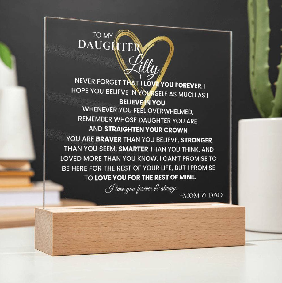 My Daughter Personalized Plaque Emotional Message Keepsake Daughter Gift For Birthday Daughter Christmas Gift Daughter Valentines Day