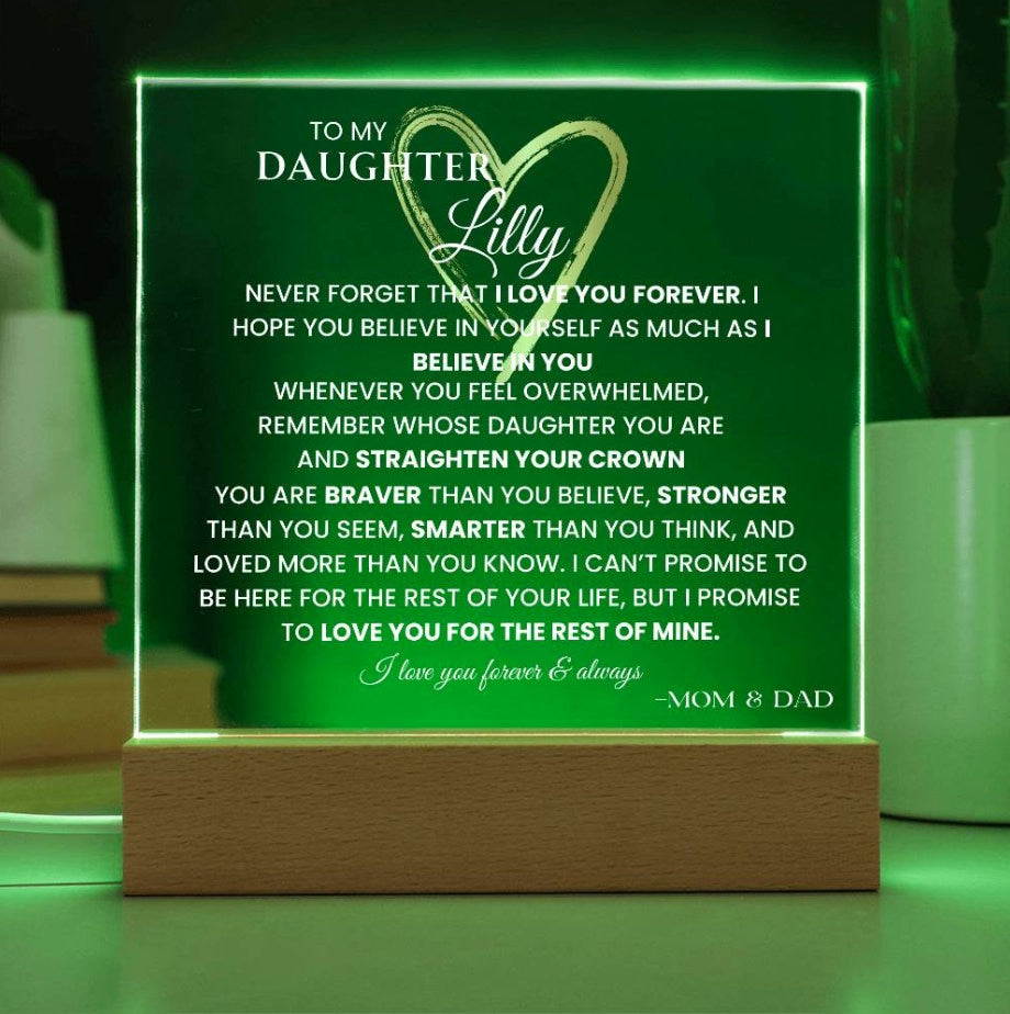My Daughter Personalized Plaque Emotional Message Keepsake Daughter Gift For Birthday Daughter Christmas Gift Daughter Valentines Day