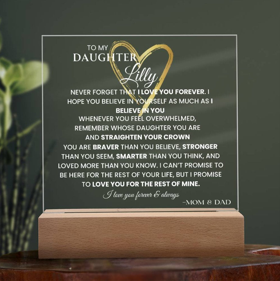 My Daughter Personalized Plaque Emotional Message Keepsake Daughter Gift For Birthday Daughter Christmas Gift Daughter Valentines Day