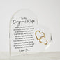 Wife- Acrylic Heart Plaque Heart to Heart - iheartgiftcart