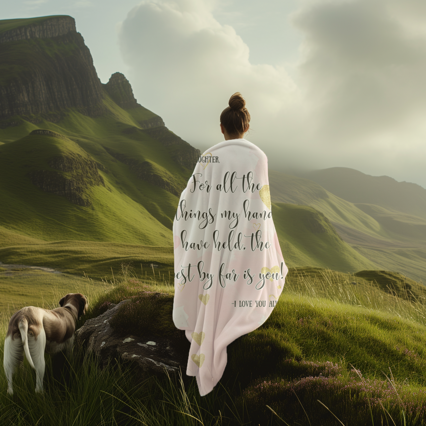 To My Daughter Blanket with hearts, sentimental quote blanket, Gift from Mom or Dad, Cozy throw, Birthday Christmas Gift For Daughter Gift for her