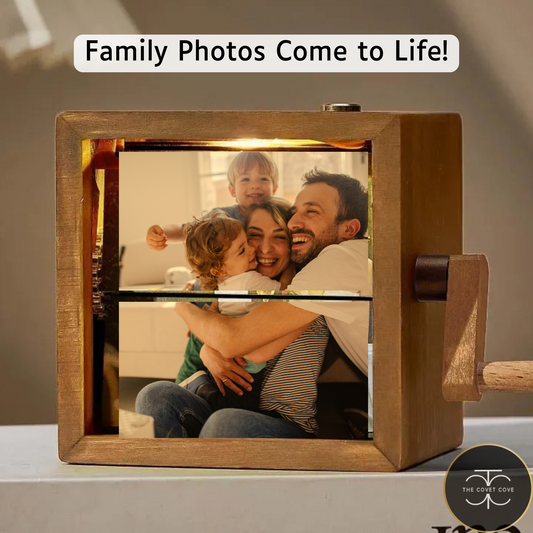 Custom Flipbook Photo Box with Light Personalized Wooden Gift for Mom, Dad. Couples gift, Anniversary, Birthday, Wedding gift– Unique Home Decor