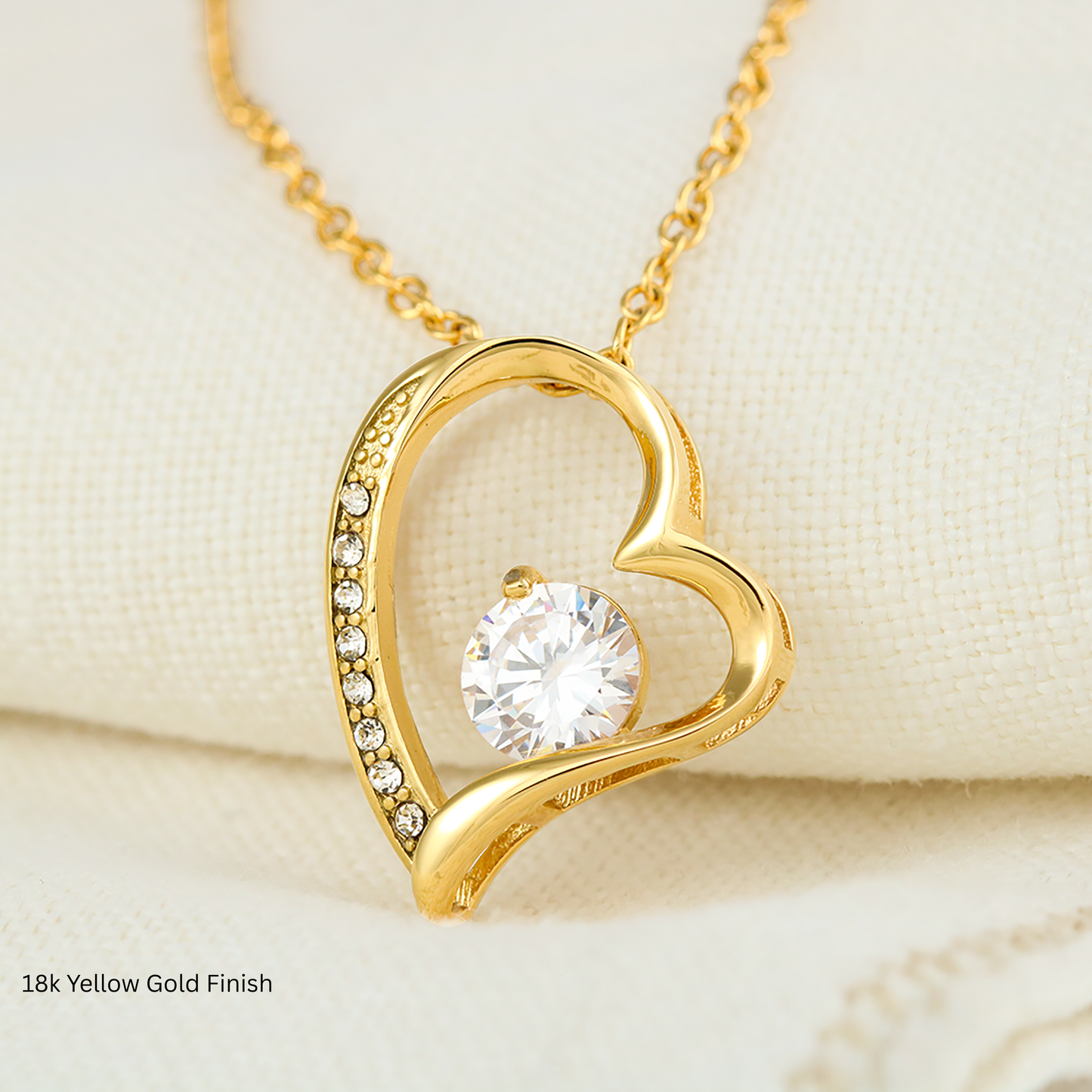 Dainty Gold Heart Necklace and LED Acrylic Jewelry Holder with Sentimental Message Gift for Loved One Jewelry Gifts for Her