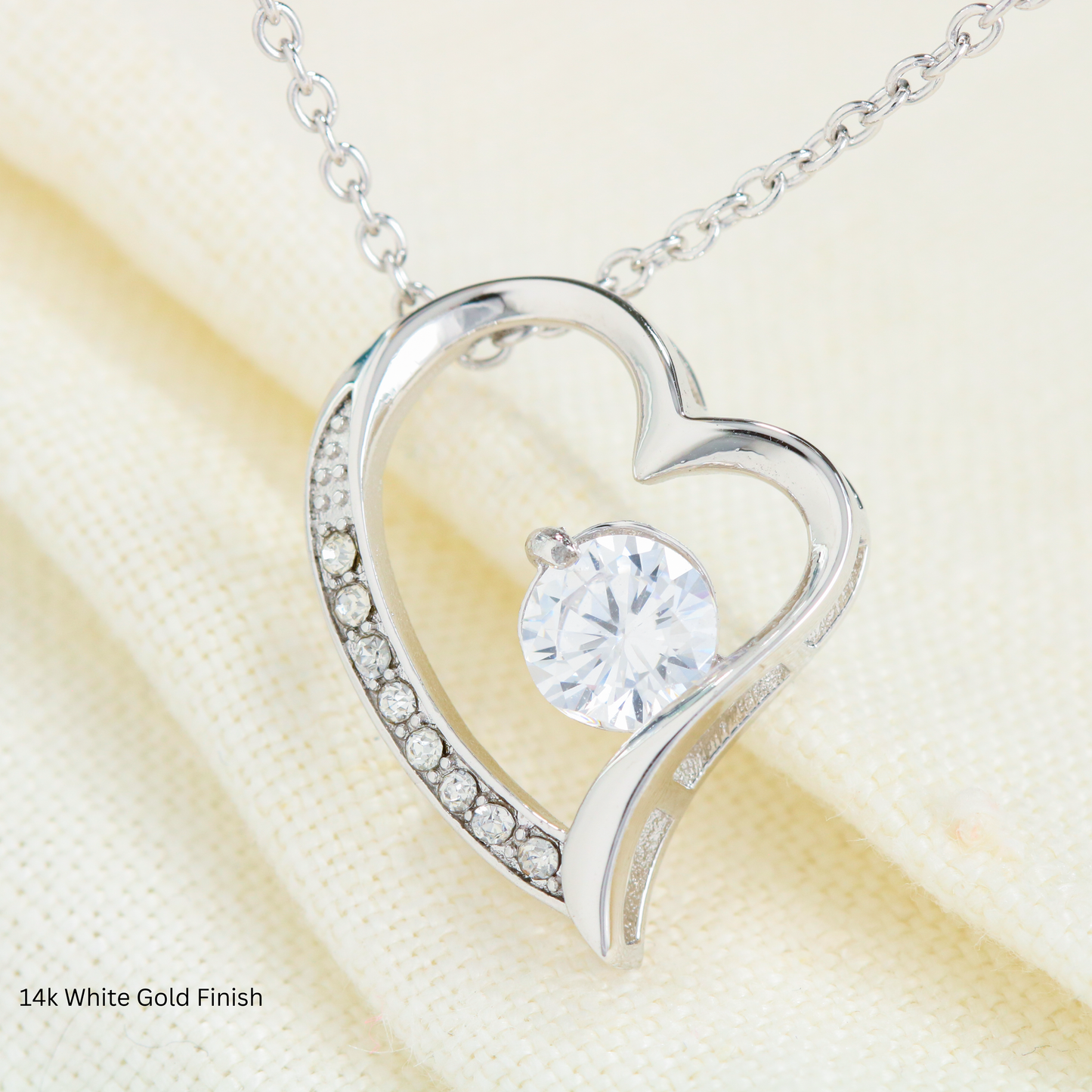 Dainty Gold Heart Necklace and LED Acrylic Jewelry Holder with Sentimental Message Gift for Loved One Jewelry Gifts for Her