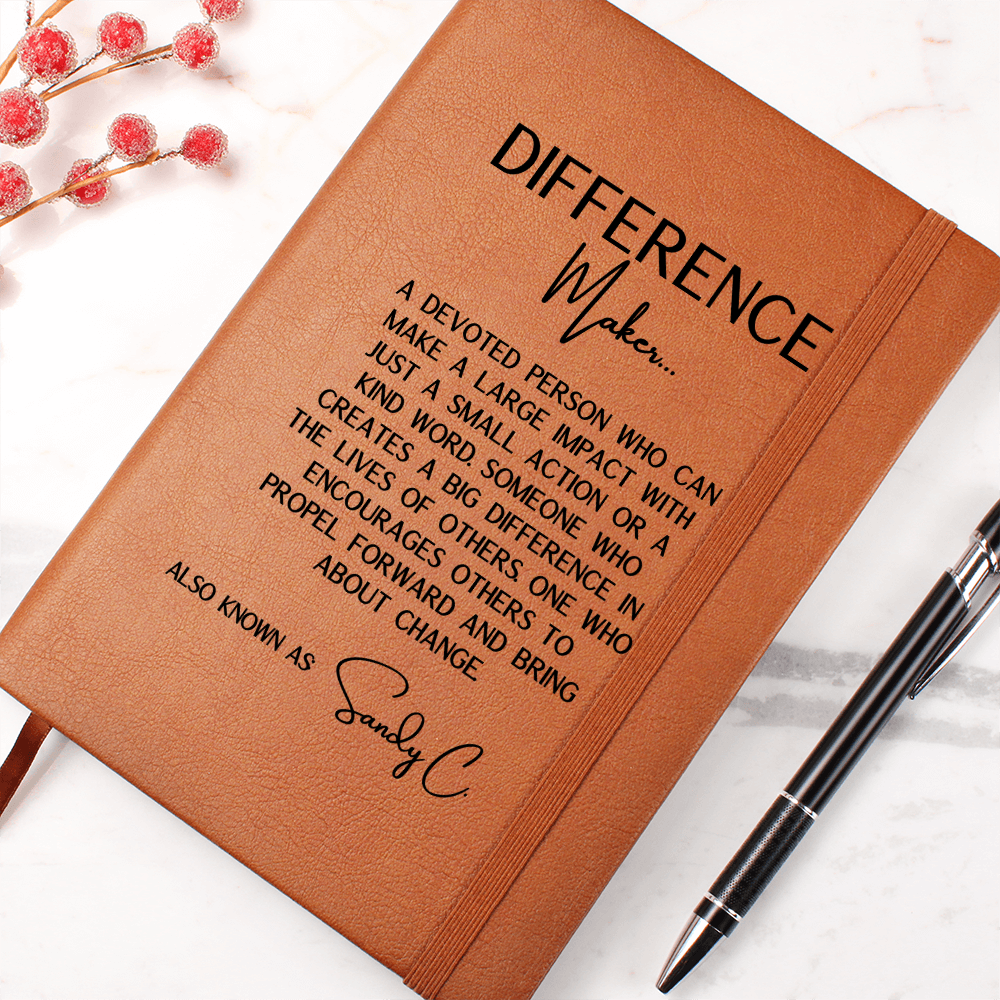 Difference Maker Custom Journal With Name, Teacher  appreciation, Dr Gift, Promotion 4