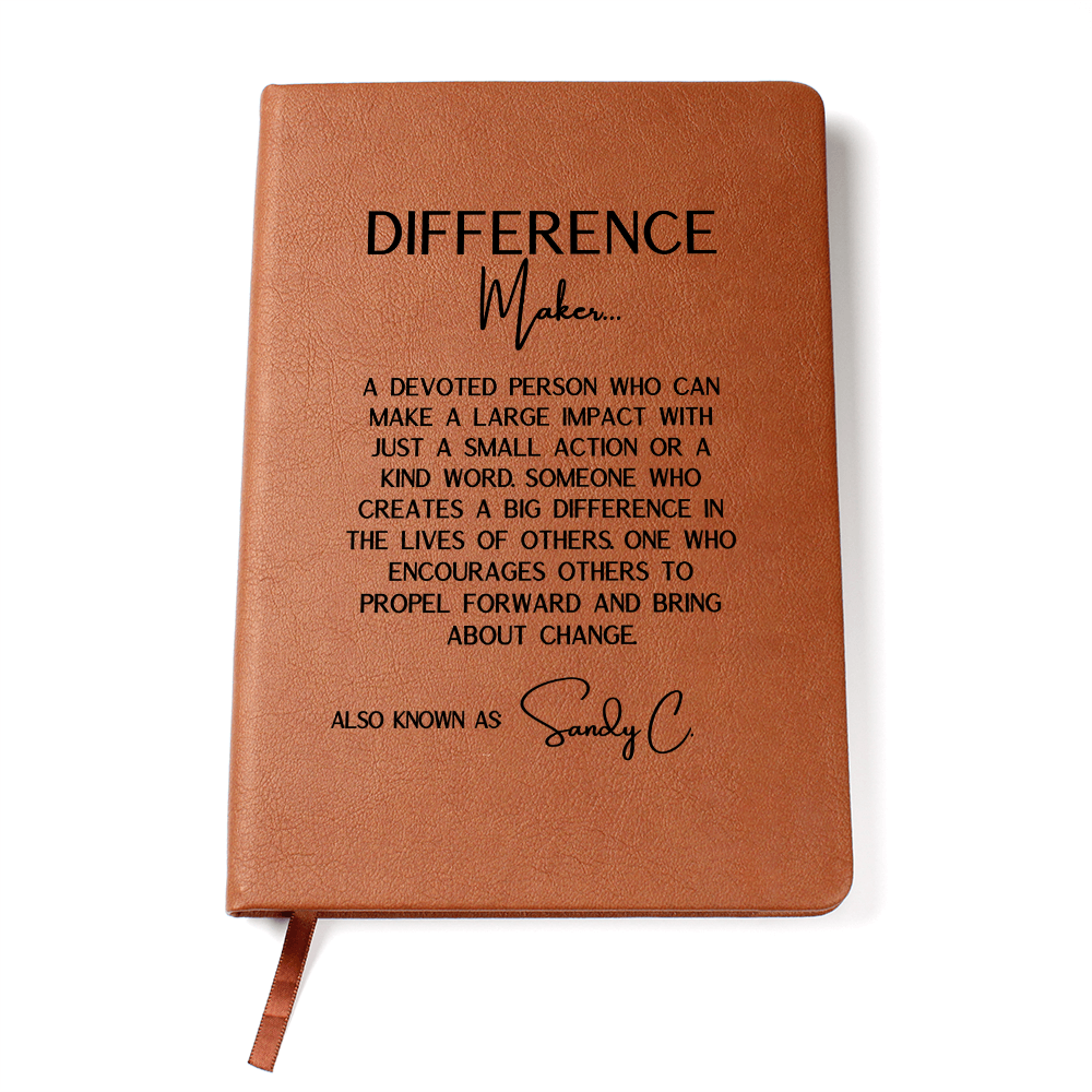 Difference Maker Custom Journal With Name, Teacher  appreciation, Dr Gift, Promotion 4