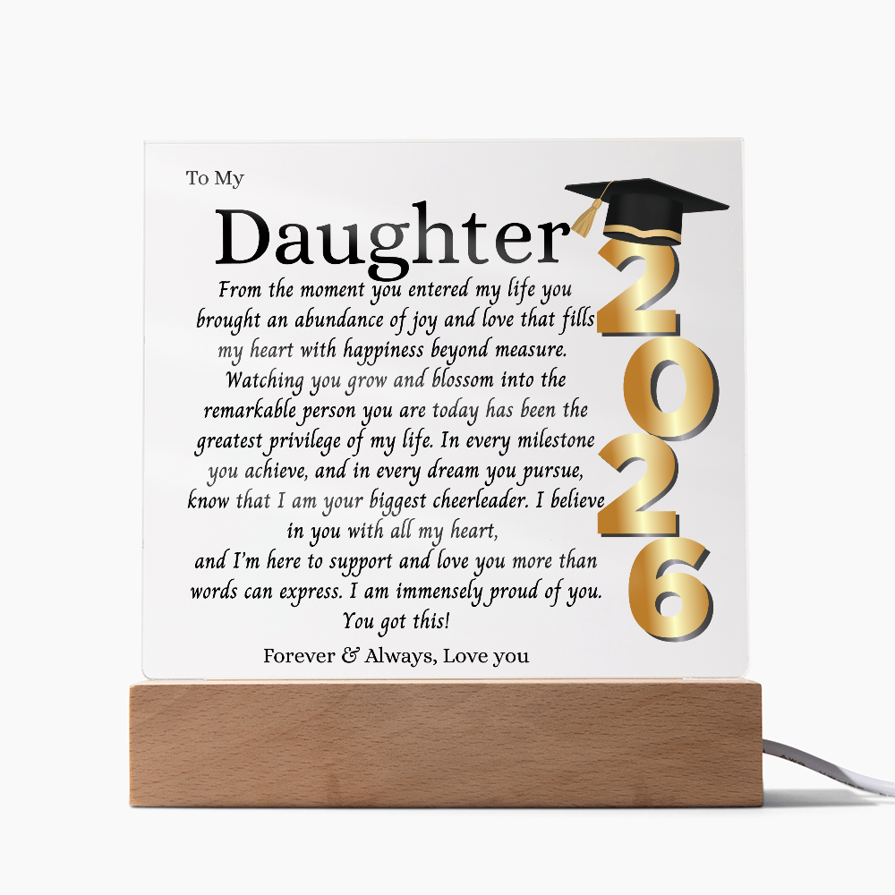 Daughter Graduation Gift-So Proud of You Acrylic Plaque Promotion Gift, You Did It, Gift for Her, Gift for Grad, Graduation Gift, 2026