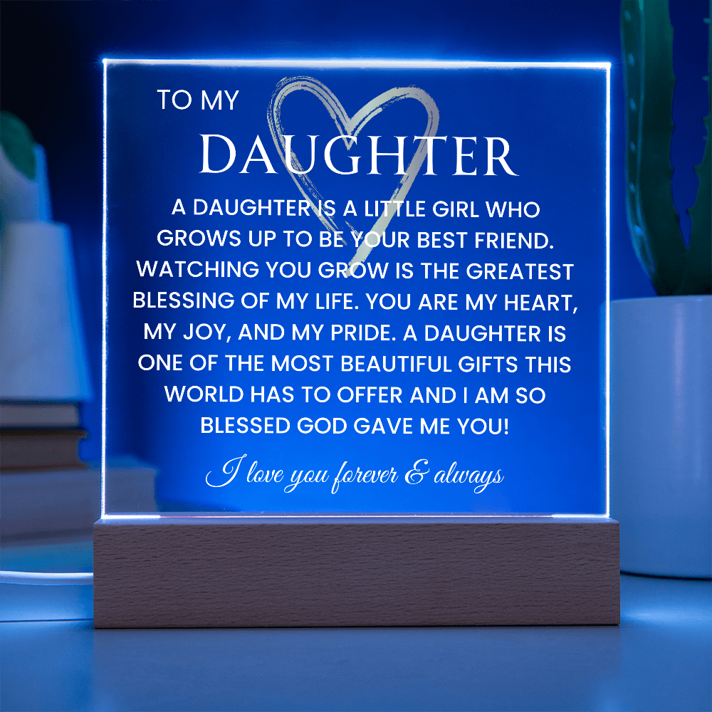 Gift For Daughter Message to My Daughter Gift For Her Birthday Gift for Daughter Gift From Mom Acrylic Sign with Lighting Plaque for Graduation Gift