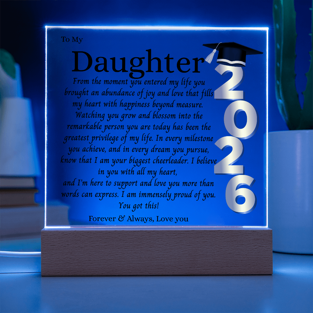 Daughter Graduation Gift-So Proud of You Acrylic Plaque Promotion Gift, You Did It, Gift for Her, Gift for Grad, Graduation Gift, 2026
