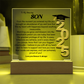 Graduation Gift for Son  Nightlight Acrylic Plaque Promotion Gift 2025 Graduation Son gift for him Going away gift for Child Keepsake