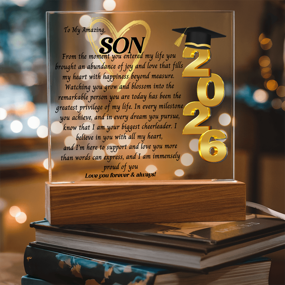 Graduation Gift For, So Proud Of You Acrylic Plaque Promotion Gift, Gift for Son, Grad Gift, Achievement Gift, Gift from mom, Gift From Dad