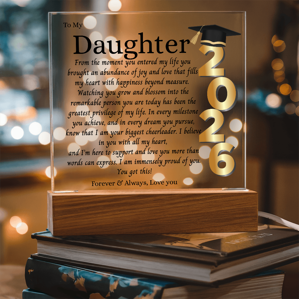 Daughter Graduation Gift-So Proud of You Acrylic Plaque Promotion Gift, You Did It, Gift for Her, Gift for Grad, Graduation Gift, 2026