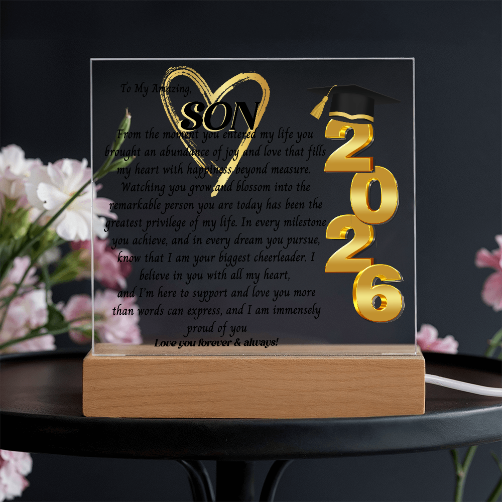 Graduation Gift For, So Proud Of You Acrylic Plaque Promotion Gift, Gift for Son, Grad Gift, Achievement Gift, Gift from mom, Gift From Dad