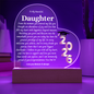 Graduation Gift for Daughter Heart Shape Color Changing Plaque Class of 2026 Glow Lamp