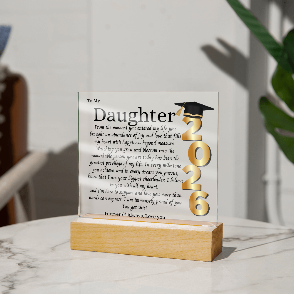 Daughter Graduation Gift-So Proud of You Acrylic Plaque Promotion Gift, You Did It, Gift for Her, Gift for Grad, Graduation Gift, 2026