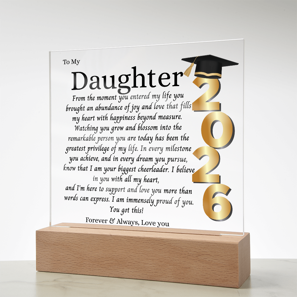 Daughter Graduation Gift-So Proud of You Acrylic Plaque Promotion Gift, You Did It, Gift for Her, Gift for Grad, Graduation Gift, 2026