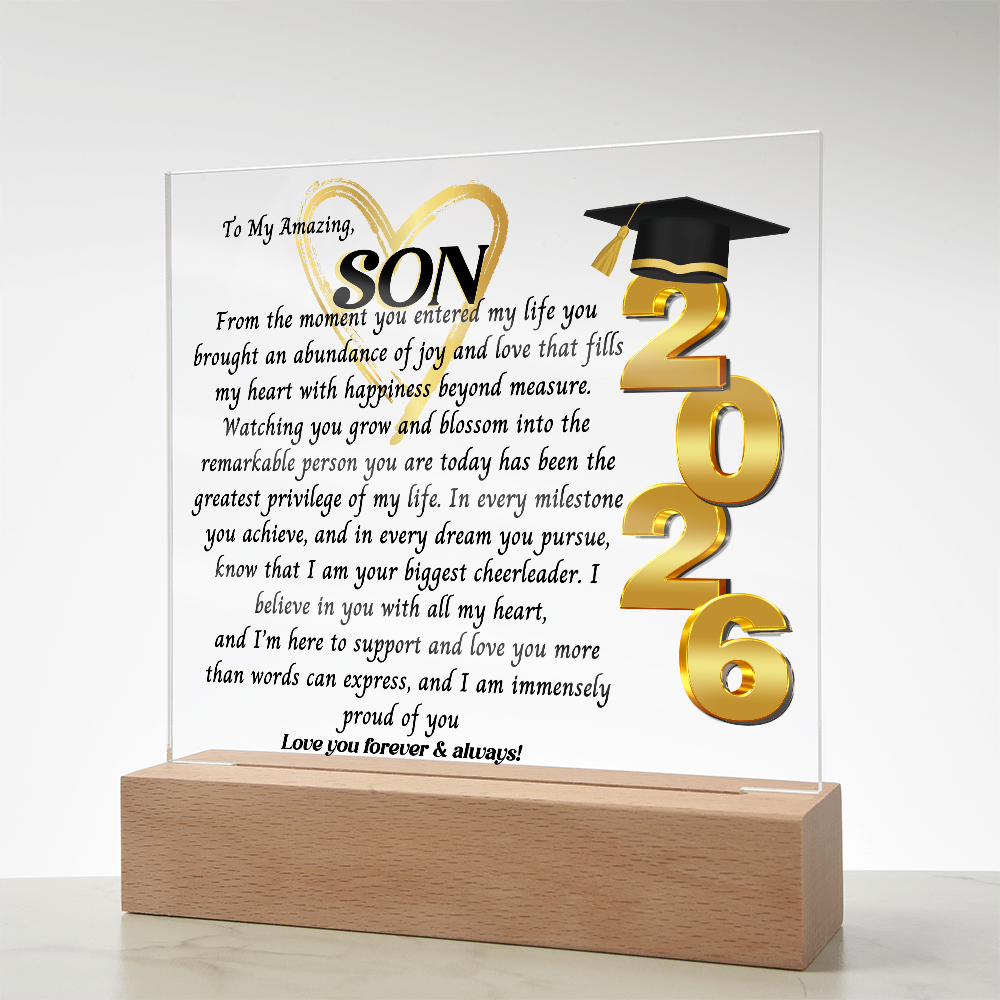 Graduation Gift For, So Proud Of You Acrylic Plaque Promotion Gift, Gift for Son, Grad Gift, Achievement Gift, Gift from mom, Gift From Dad