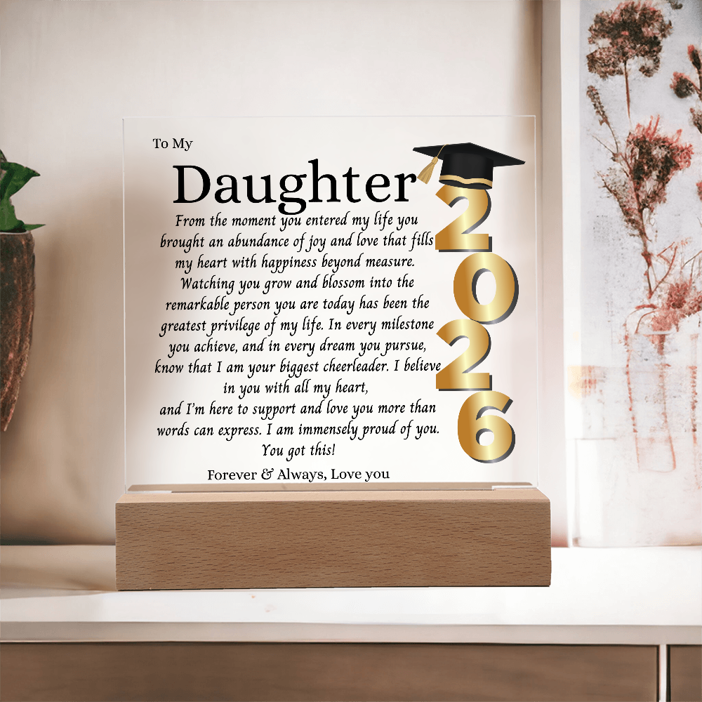 Daughter Graduation Gift-So Proud of You Acrylic Plaque Promotion Gift, You Did It, Gift for Her, Gift for Grad, Graduation Gift, 2026