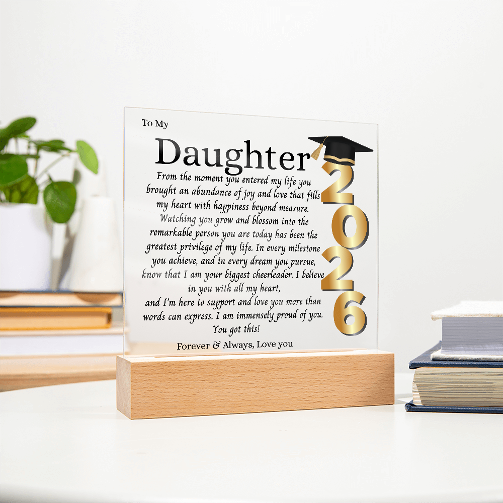 Daughter Graduation Gift-So Proud of You Acrylic Plaque Promotion Gift, You Did It, Gift for Her, Gift for Grad, Graduation Gift, 2026