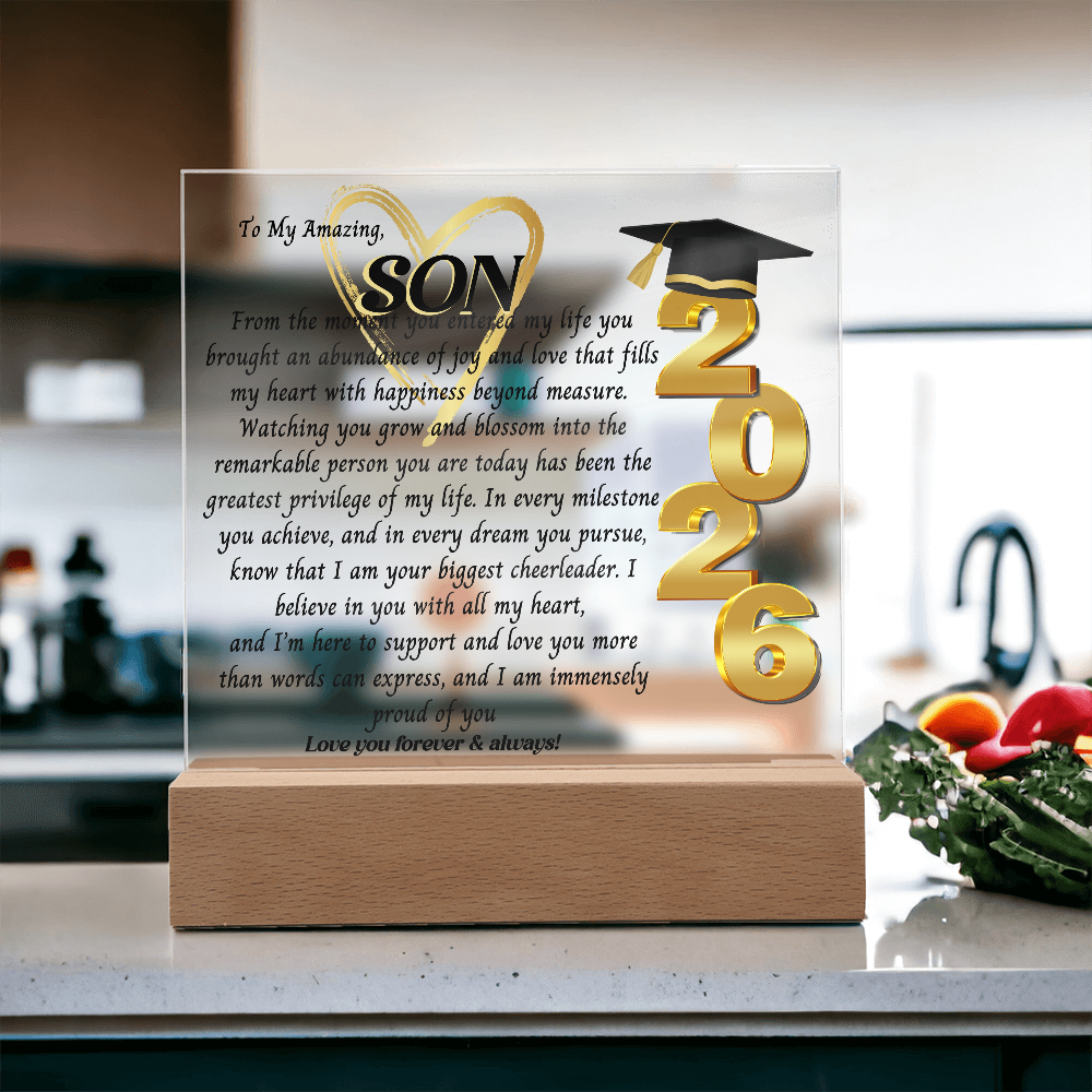 Graduation Gift For, So Proud Of You Acrylic Plaque Promotion Gift, Gift for Son, Grad Gift, Achievement Gift, Gift from mom, Gift From Dad