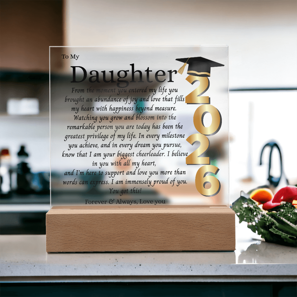 Daughter Graduation Gift-So Proud of You Acrylic Plaque Promotion Gift, You Did It, Gift for Her, Gift for Grad, Graduation Gift, 2026