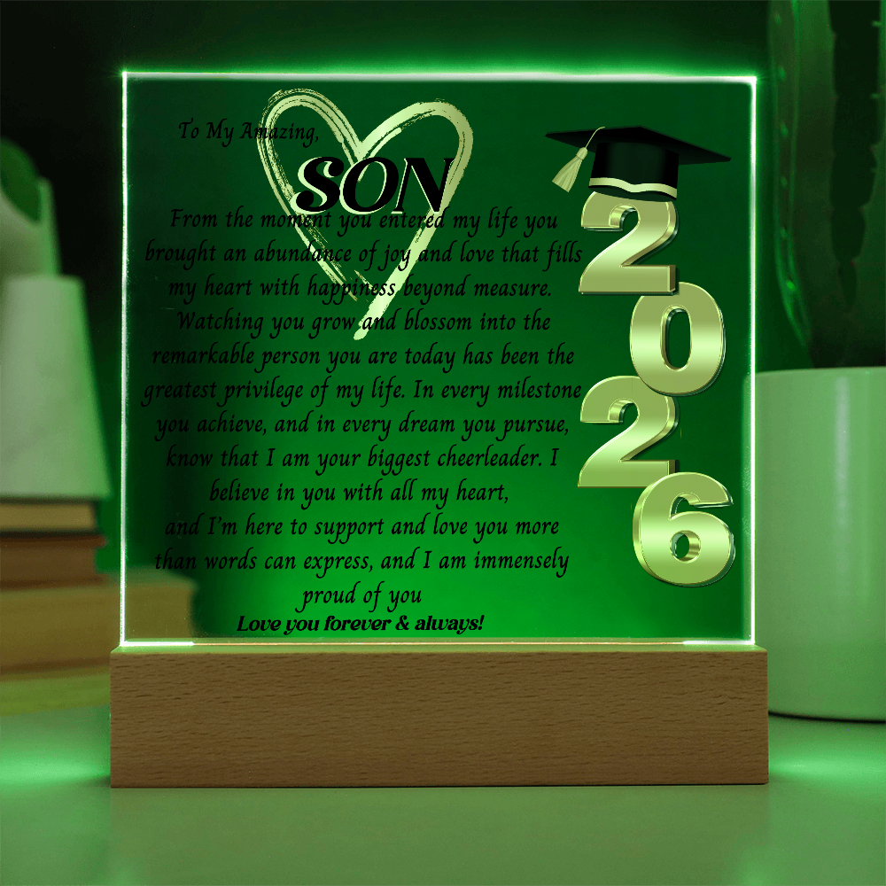 Graduation Gift For, So Proud Of You Acrylic Plaque Promotion Gift, Gift for Son, Grad Gift, Achievement Gift, Gift from mom, Gift From Dad