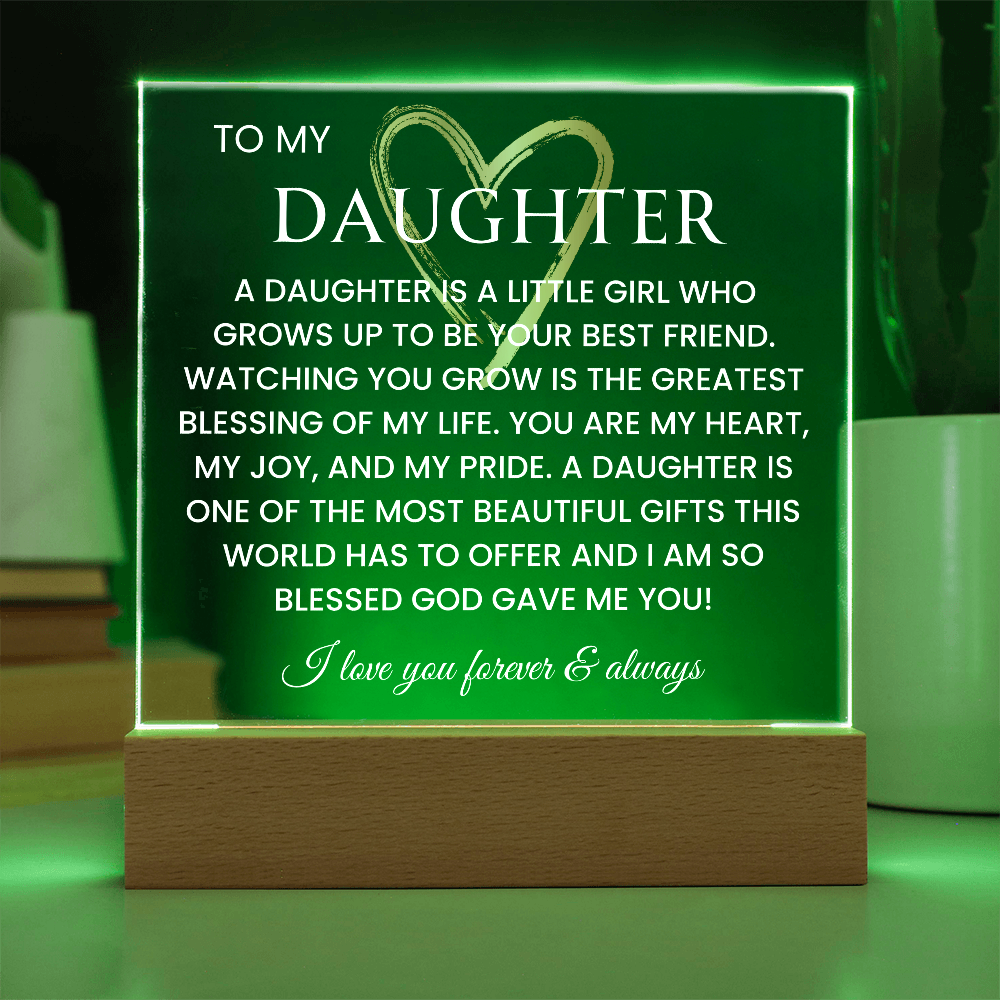 Gift For Daughter Message to My Daughter Gift For Her Birthday Gift for Daughter Gift From Mom Acrylic Sign with Lighting Plaque for Graduation Gift