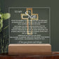 Son Gift--So Proud Of You Cross Acrylic Plaque |Promotion Gift |Gift for Son| Grad Son Gift| Christmas Gift for Son| Gift from Mom,| Gift from Dad
