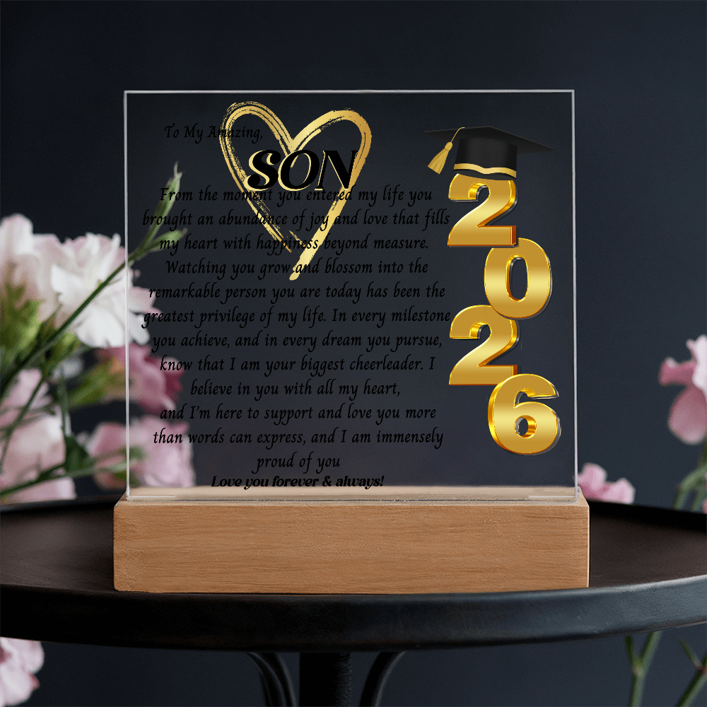Graduation Gift For, So Proud Of You Acrylic Plaque Promotion Gift, Gift for Son, Grad Gift, Achievement Gift, Gift from mom, Gift From Dad