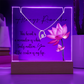 Dainty Gold Heart Necklace and LED Acrylic Jewelry Holder with Sentimental Message Gift for Loved One Jewelry Gifts for Her