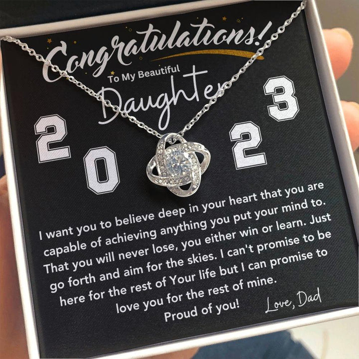 2023 Graduation Love Knot Necklace From Dad - iheartgiftcart